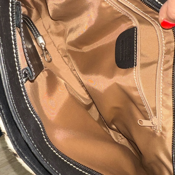 _Fortuna Valentino double handle animal print shoulder bag leather size 7H X 13L - Picture 4 of 16